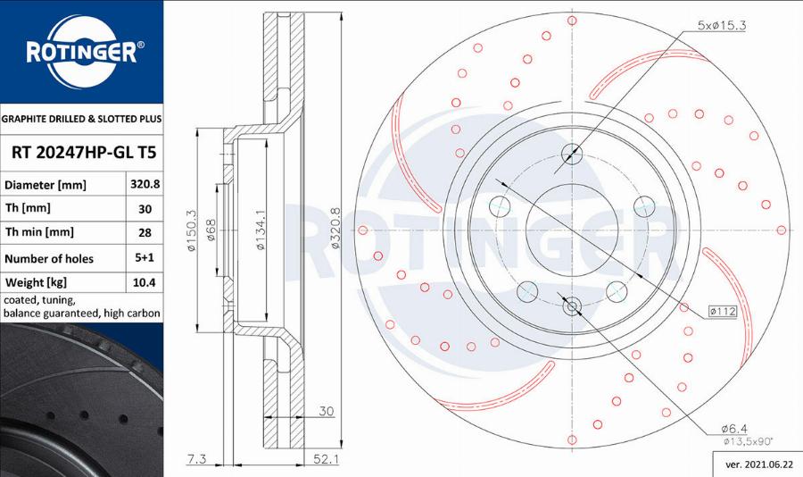 Rotinger RT 20247HP-GL T5 - Disque de frein cwaw.fr