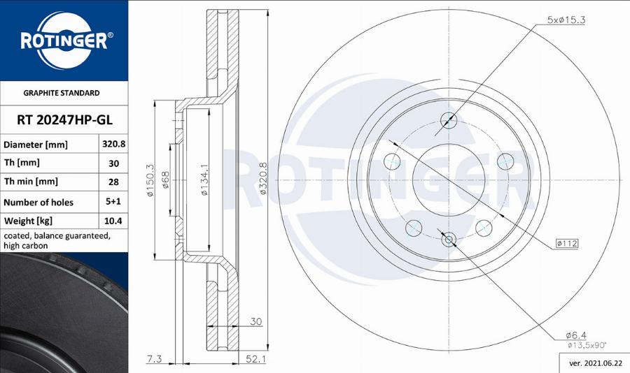 Rotinger RT 20247HP-GL - Disque de frein cwaw.fr