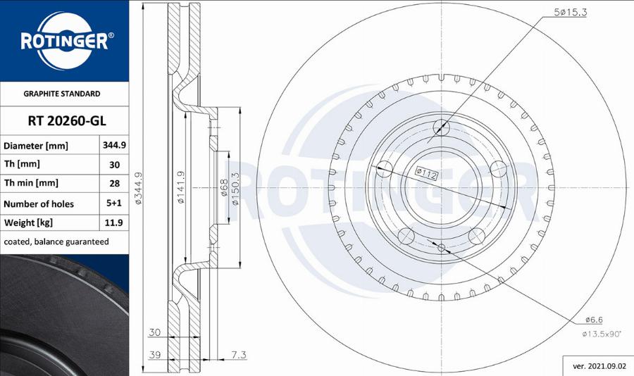 Rotinger RT 20260-GL - Disque de frein cwaw.fr