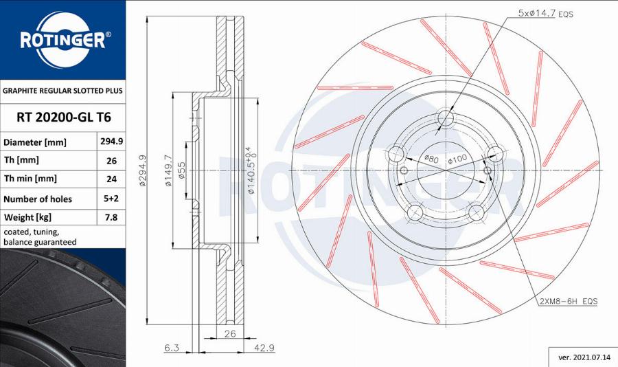 Rotinger RT 20200-GL T6 - Disque de frein cwaw.fr