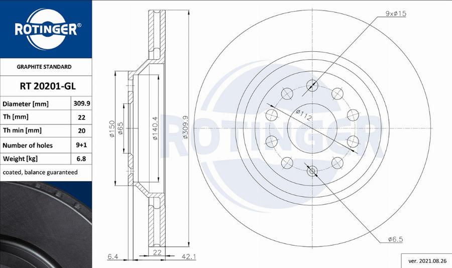 Rotinger RT 20201-GL - Disque de frein cwaw.fr