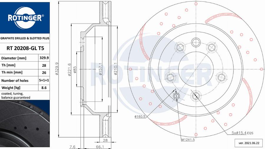 Rotinger RT 20208-GL T5 - Disque de frein cwaw.fr