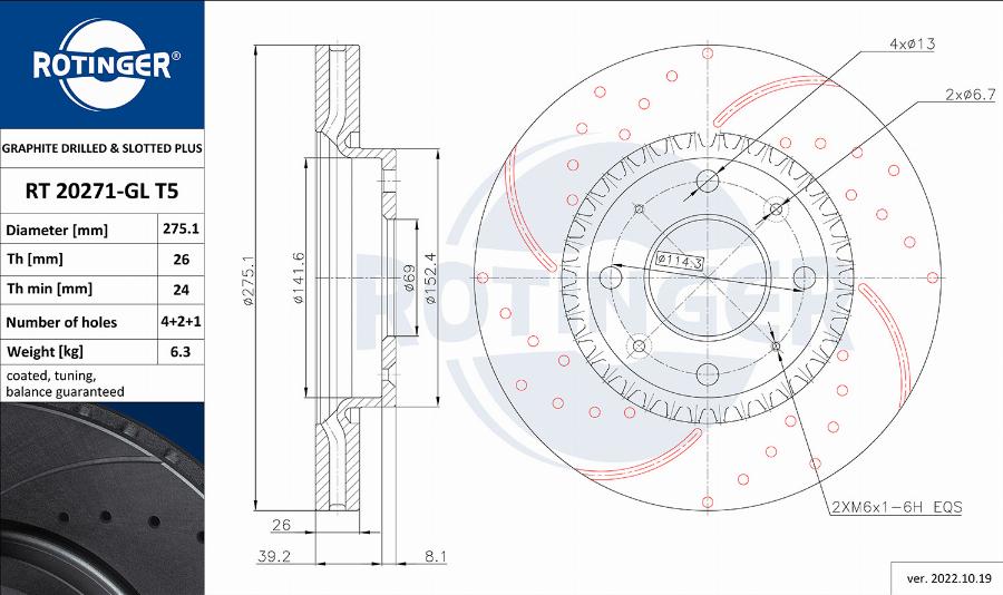 Rotinger RT 20271-GL T5 - Disque de frein cwaw.fr