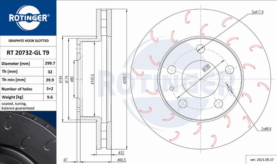 Rotinger RT 20732-GL T9 - Disque de frein cwaw.fr