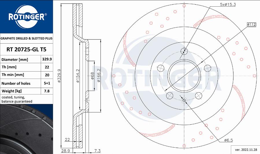 Rotinger RT 20725-GL T5 - Disque de frein cwaw.fr