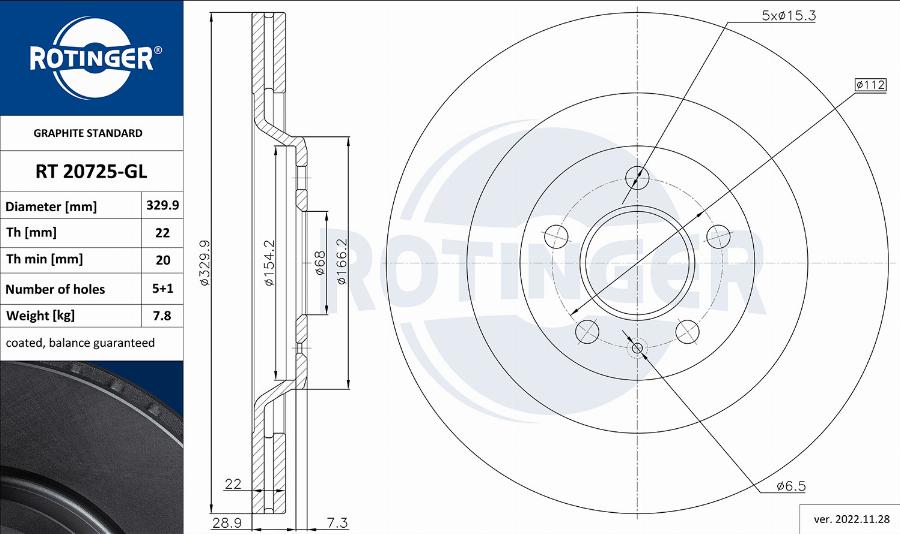 Rotinger RT 20725-GL - Disque de frein cwaw.fr