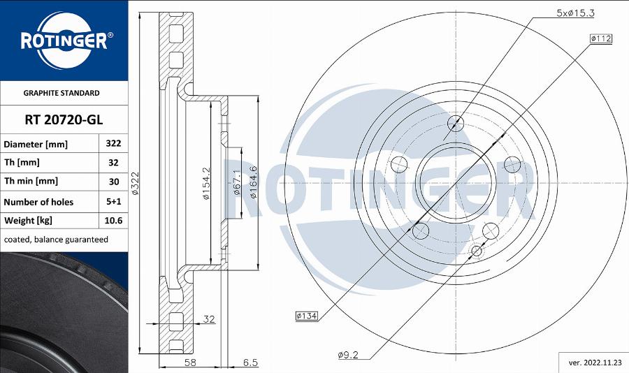 Rotinger RT 20720-GL - Disque de frein cwaw.fr