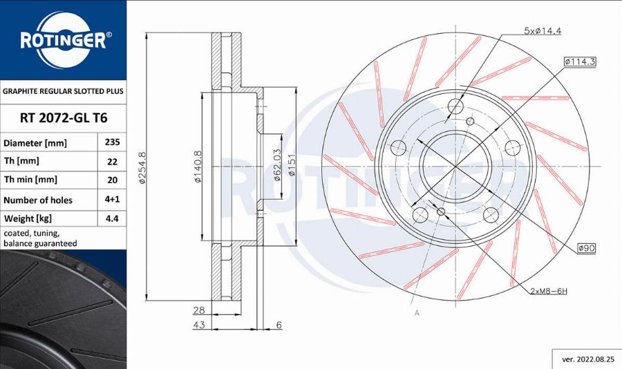 Rotinger RT 2072-GL T6 - Disque de frein cwaw.fr