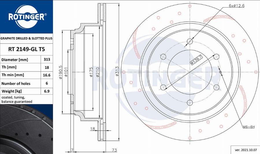 Rotinger RT 2149-GL T5 - Disque de frein cwaw.fr