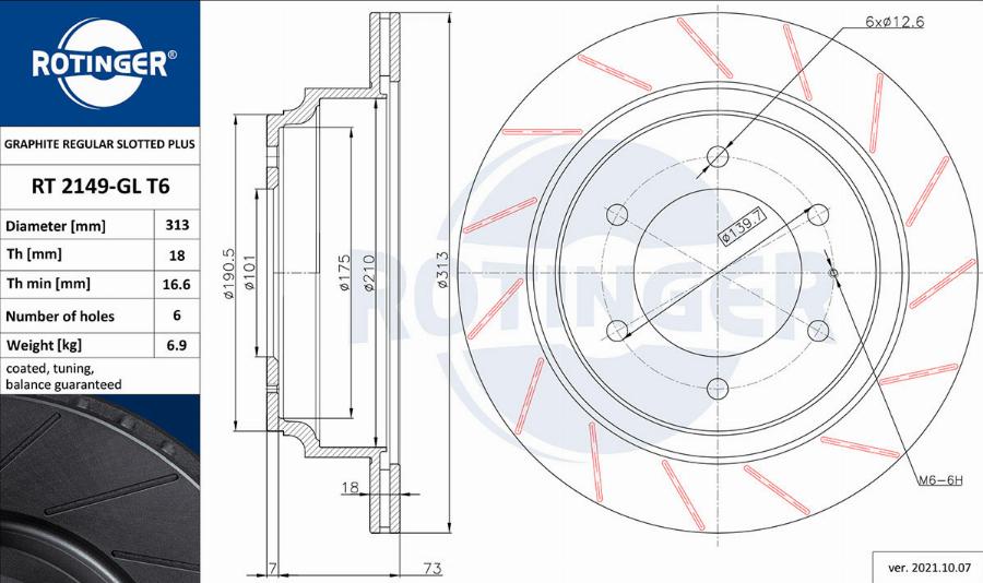 Rotinger RT 2149-GL T6 - Disque de frein cwaw.fr