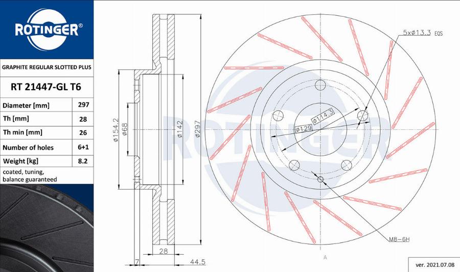 Rotinger RT 21447-GL T6 - Disque de frein cwaw.fr