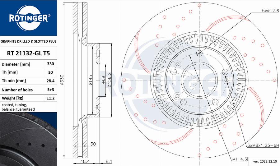 Rotinger RT 21132-GL T5 - Disque de frein cwaw.fr