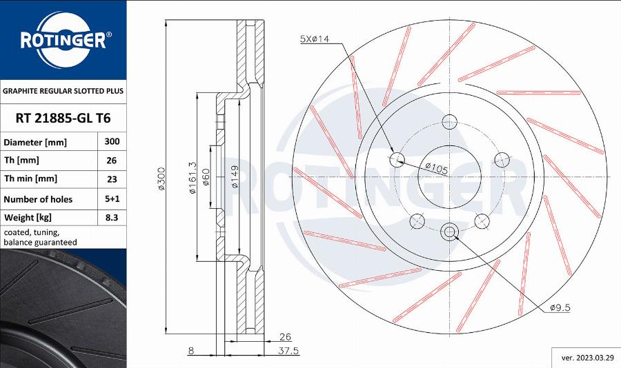 Rotinger RT 21885-GL T6 - Disque de frein cwaw.fr