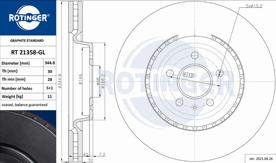 Rotinger RT 21358-GL - Disque de frein cwaw.fr