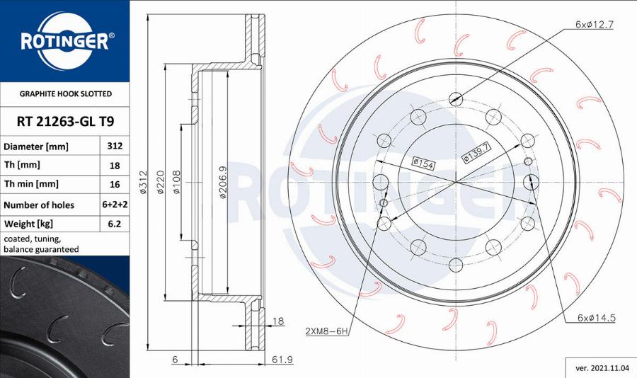 Rotinger RT 21263-GL T9 - Disque de frein cwaw.fr