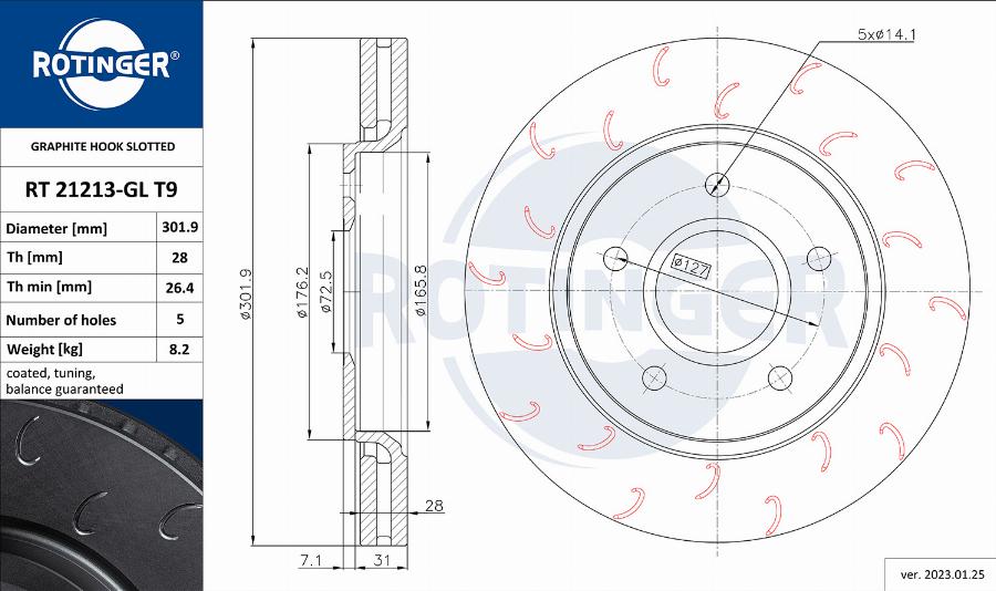 Rotinger RT 21213-GL T9 - Disque de frein cwaw.fr