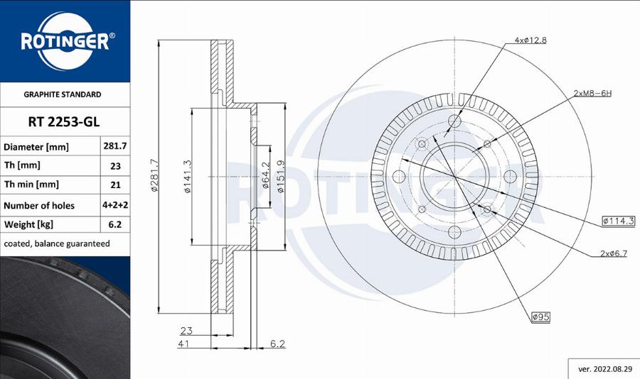 Rotinger RT 2253-GL - Disque de frein cwaw.fr