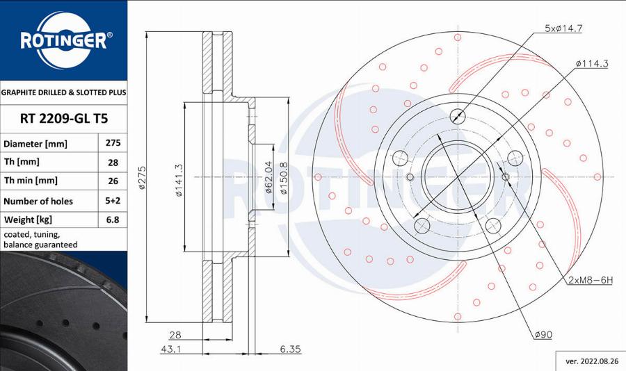 Rotinger RT 2209-GL T5 - Disque de frein cwaw.fr