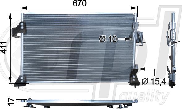 RPLQuality APCDLR5004 - Condensateur, climatisation cwaw.fr