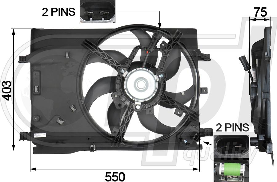 RPLQuality APELOP5041 - Ventilateur, refroidissement du moteur cwaw.fr