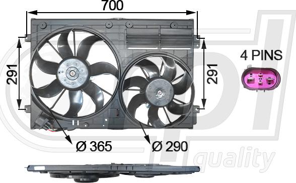 RPLQuality APELVW5059 - Ventilateur, refroidissement du moteur cwaw.fr