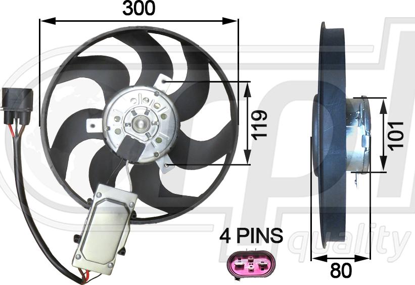 RPLQuality APELVW5071 - Ventilateur, refroidissement du moteur cwaw.fr