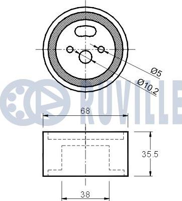 Ruville 540044 - Poulie-tendeur, courroie de distribution cwaw.fr