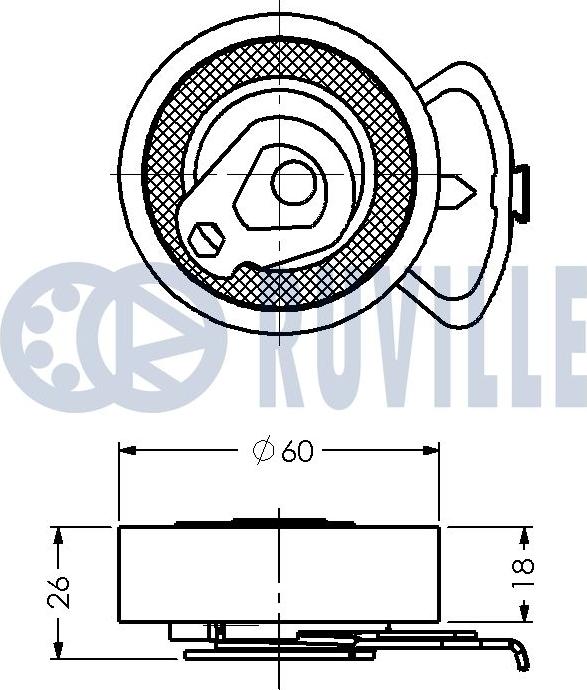 Ruville 540761 - Poulie-tendeur, courroie de distribution cwaw.fr