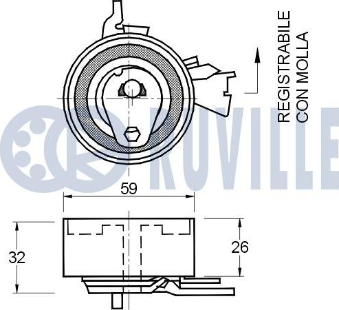 Ruville 541558 - Poulie-tendeur, courroie de distribution cwaw.fr