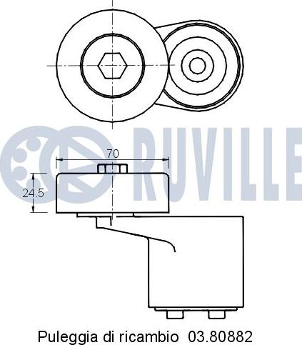 Ruville 541579 - Tendeur de courroie, courroie trapézoïdale à nervures cwaw.fr