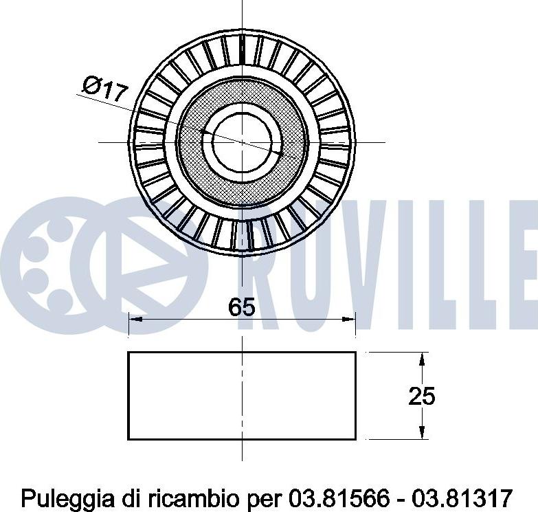 Ruville 542268 - Poulie renvoi / transmission, courroie trapézoïdale à nervures cwaw.fr