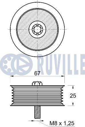 Ruville 542744 - Poulie renvoi / transmission, courroie trapézoïdale à nervures cwaw.fr