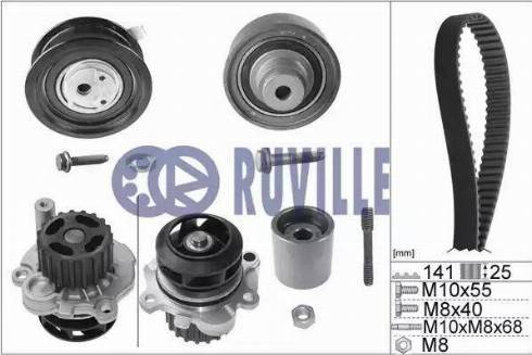 Ruville 55491731 - Pompe à eau + kit de courroie de distribution cwaw.fr