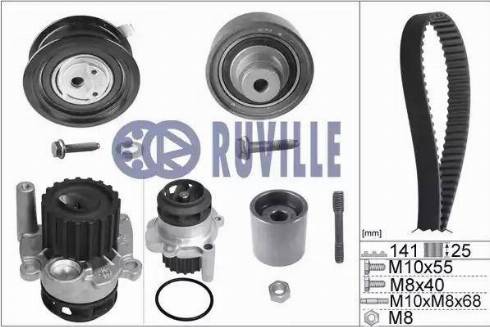 Ruville 55491733 - Pompe à eau + kit de courroie de distribution cwaw.fr