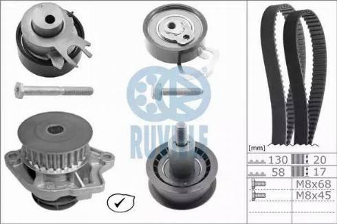 Ruville 55456721 - Pompe à eau + kit de courroie de distribution cwaw.fr