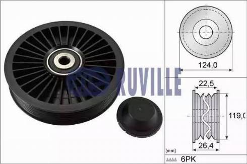 Ruville 55546 - Poulie renvoi / transmission, courroie trapézoïdale à nervures cwaw.fr