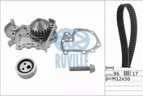 Ruville 55622702 - Pompe à eau + kit de courroie de distribution cwaw.fr