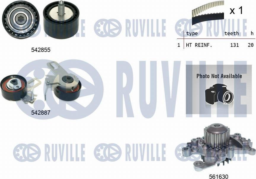 Ruville 5504971 - Pompe à eau + kit de courroie de distribution cwaw.fr