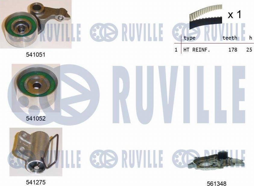 Ruville 5501571 - Pompe à eau + kit de courroie de distribution cwaw.fr