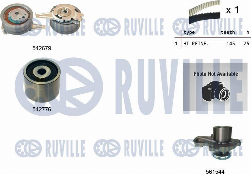 Ruville 5503911 - Pompe à eau + kit de courroie de distribution cwaw.fr