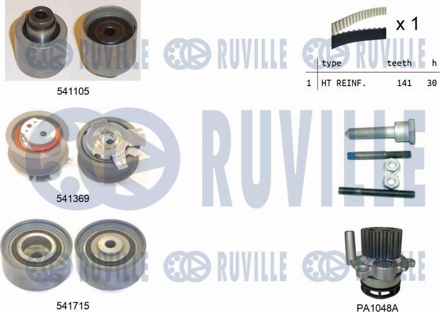 Ruville 5502991 - Pompe à eau + kit de courroie de distribution cwaw.fr