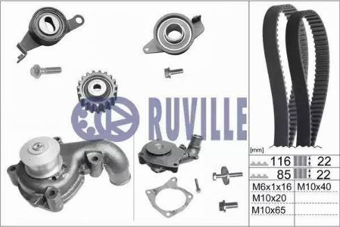 Ruville 55214701 - Pompe à eau + kit de courroie de distribution cwaw.fr