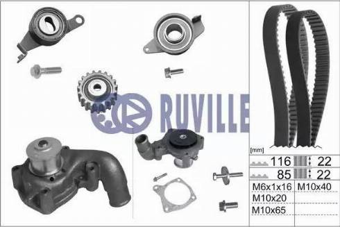 Ruville 55214702 - Pompe à eau + kit de courroie de distribution cwaw.fr