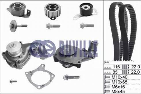 Ruville 55214711 - Pompe à eau + kit de courroie de distribution cwaw.fr