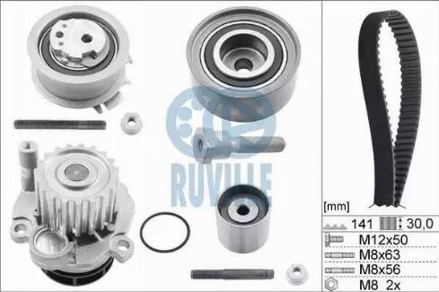 Ruville 55766711 - Pompe à eau + kit de courroie de distribution cwaw.fr