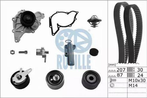 Ruville 55703771 - Pompe à eau + kit de courroie de distribution cwaw.fr