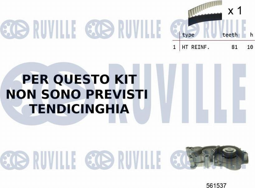 Ruville 55B0044 - Pompe à eau + kit de courroie de distribution cwaw.fr