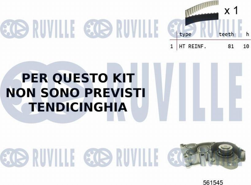 Ruville 55B0041 - Pompe à eau + kit de courroie de distribution cwaw.fr