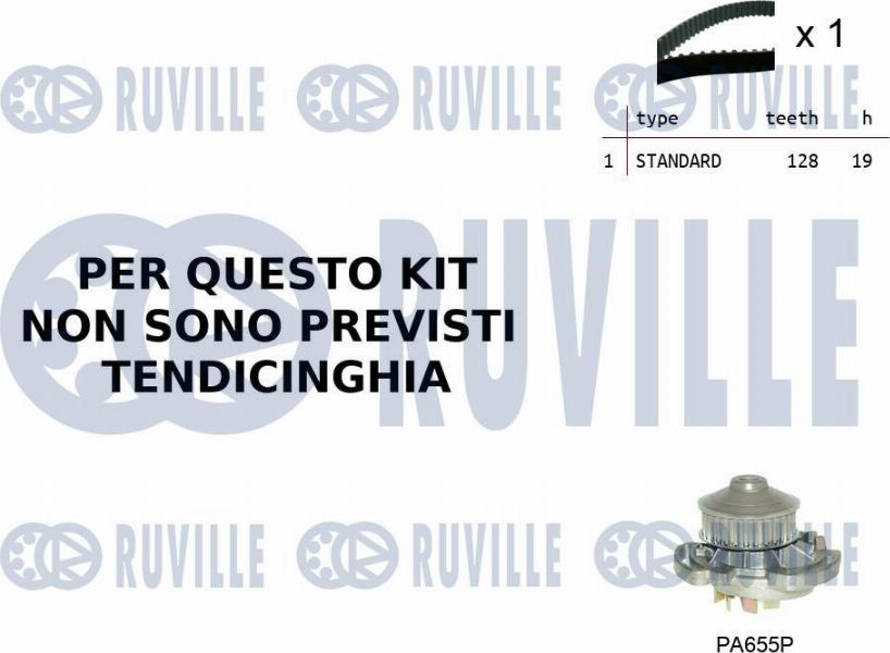 Ruville 55B0011 - Pompe à eau + kit de courroie de distribution cwaw.fr