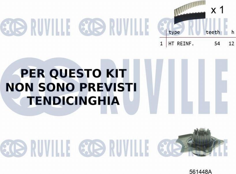 Ruville 55B0021 - Pompe à eau + kit de courroie de distribution cwaw.fr